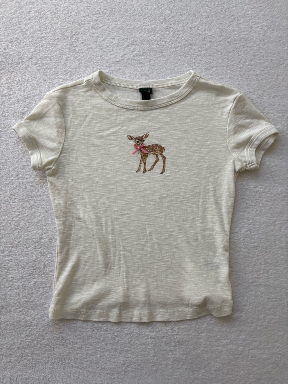 wild fable Cream Short-Sleeve Tee with Embroidered Deer